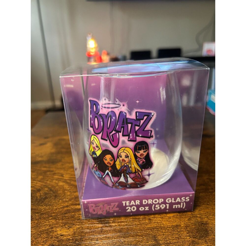 Bratz Tear Drop Glass 20oz Stemless Wine Glass NIB 2024 Y2K Aesthetic